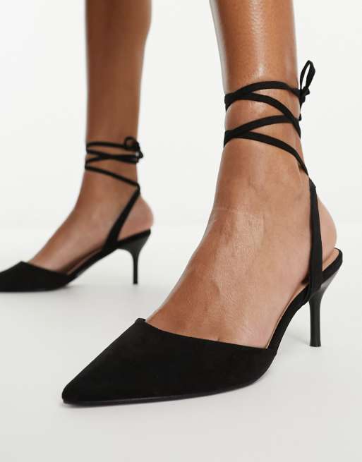 Tie up hot sale kitten heels