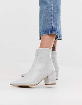 gray block heel booties