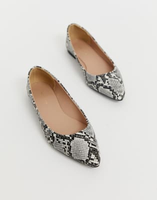 snake print flat shoes