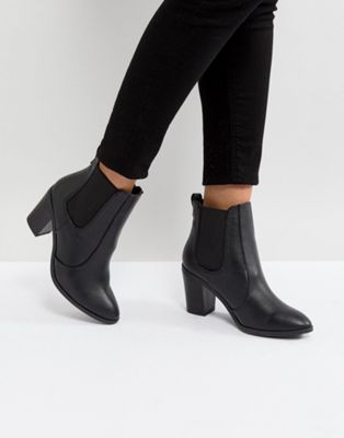 leather look ankle boots