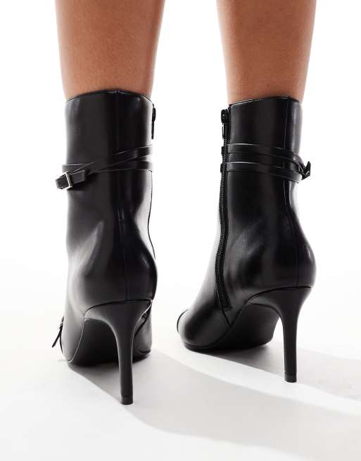 New look black stiletto ankle boots fashion