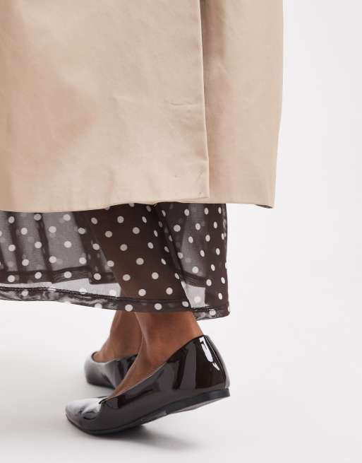New Look pointed patent faux leather ballet flats in brown, 4 of 4