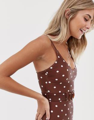 new look polka dot swimsuit