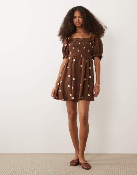 Brown Mini Dresses | Short Brown Dresses | ASOS