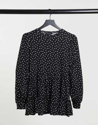 polka dot smock top