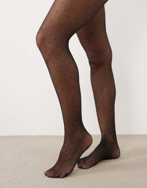 New Look polka dot tights in black, 2 of 3