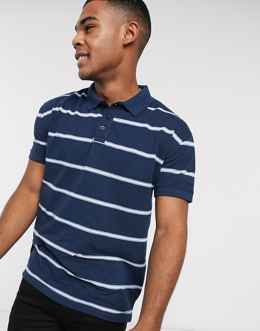 New Look - Polo a righe blu navy