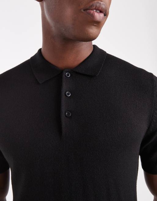 New Look - Polo en maille - Noir, 5 de 5