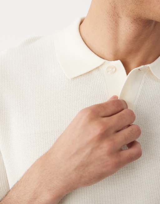 New Look - Polo in maglia color crema, 3 di 5