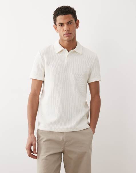 New Look - Polo in maglia testurizzata color crema - view 1