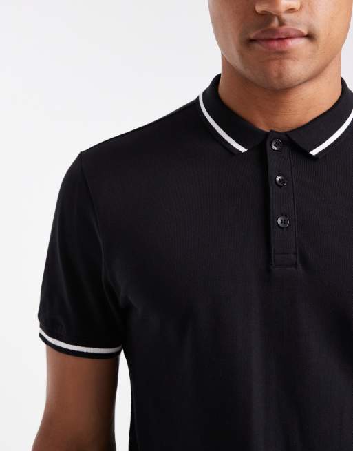 New Look - Polo met een gekleurd randje in zwart, 5 van 5