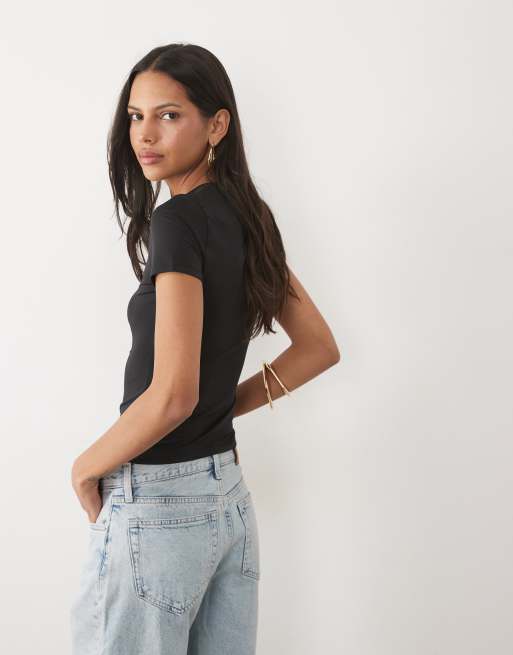 New Look polyamide tee in black, 4 of 4