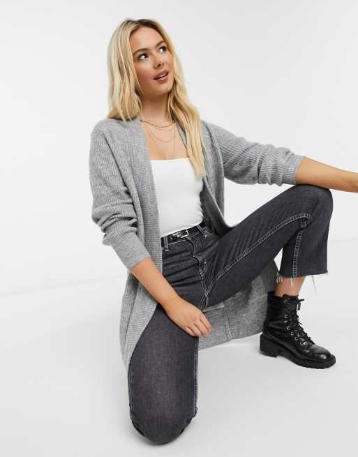 New Look – Popielaty kardigan o wydłużonym fasonie