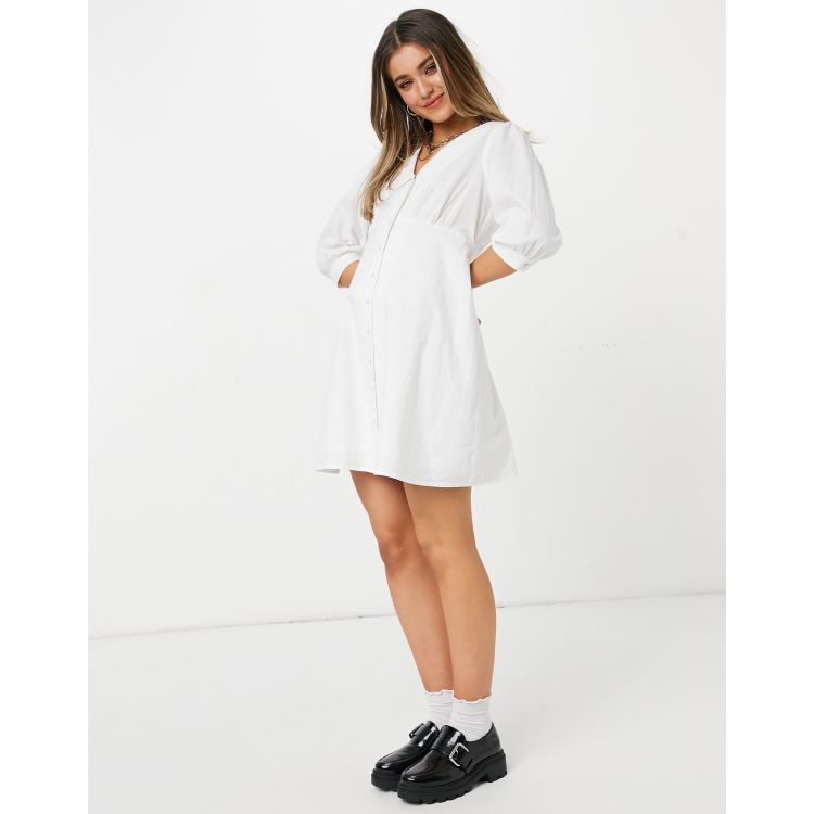 White button sale through dress