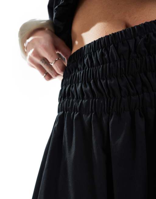 New Look poplin midi skirt in black