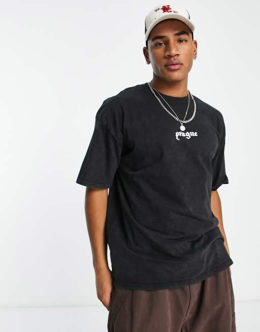 New Look prague oversized t-shirt in grey