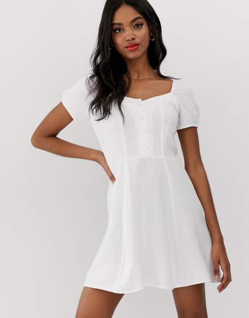 New Look prairie dress in white | ASOS