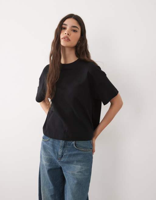 New Look premium boxy tee in black, 4 of 4