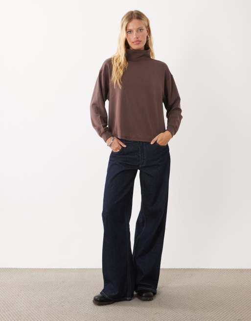 New Look Premium funnel neck sweater in mid brown, 2 of 4