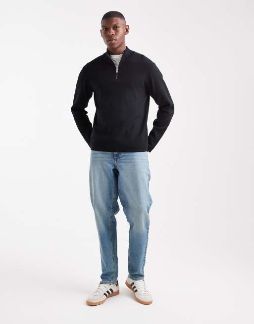 New Look - Premium - Gebreide trui met 1/4 rits in zwart, 2 van 5