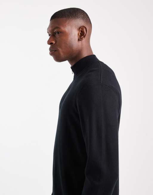 New Look - Premium - Gebreide trui met 1/4 rits in zwart, 3 van 5