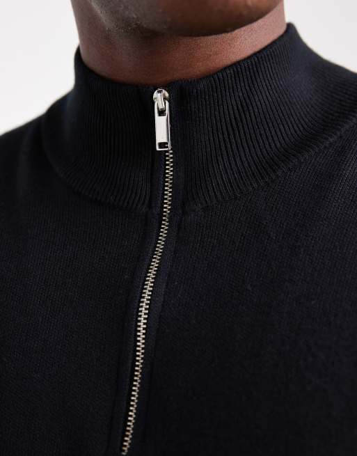New Look - Premium - Gebreide trui met 1/4 rits in zwart, 5 van 5