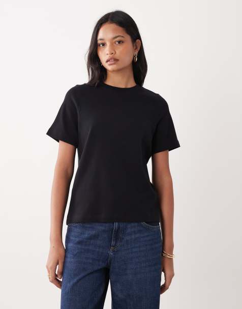 New Look - Premium girlfriend T-shirt in zwart - view 1