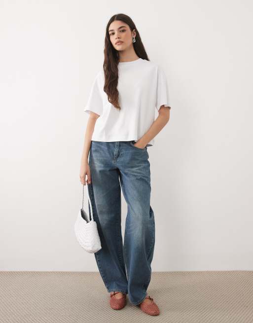 New Look - Premium - Hvid T-shirt i firkantet pasform, 2 af 4