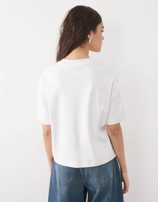 New Look - Premium - Hvid T-shirt i firkantet pasform, 4 af 4