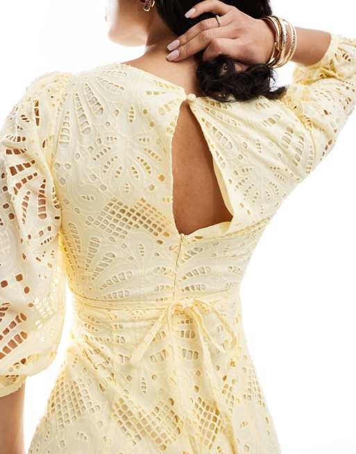 aje dusk puff sleeve midi dress Dusk Knot Puff Sleeve Midi Dress