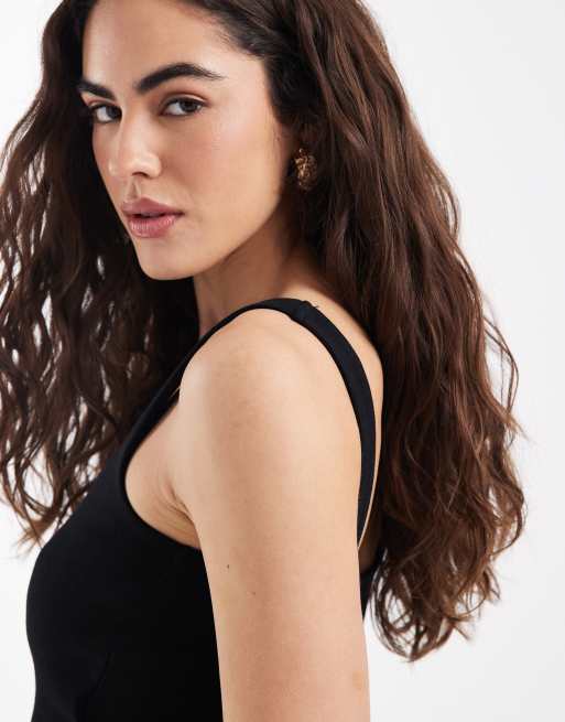 New Look – Premium – Svart topp med fyrkantig halsringning, 3 av 4