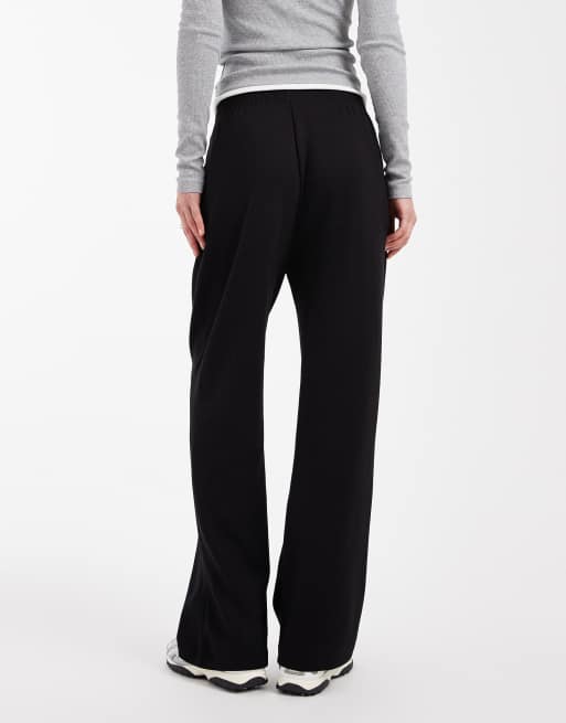 New Look – Premium – Svarta mjukisbyxor med vida ben, 4 av 5