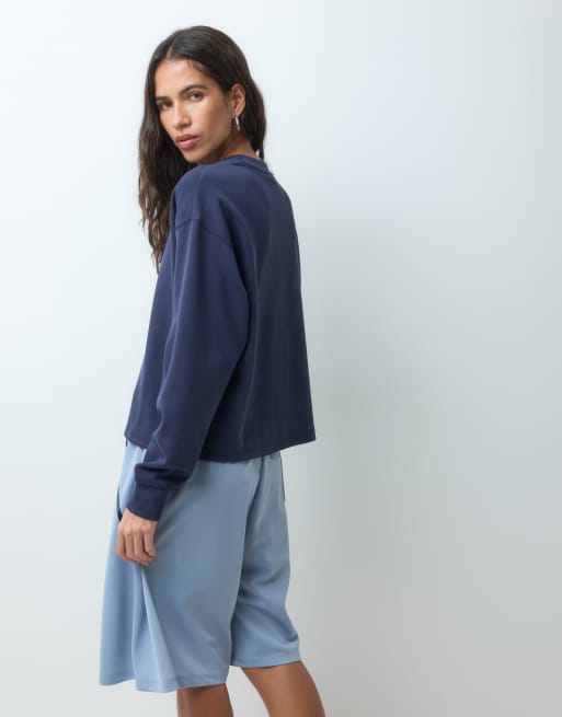 New Look Premium sweatshirt co-ord in navy, 3 of 4