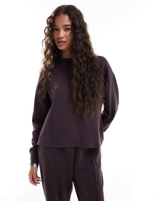 New Look premium sweatshirt in burgundy