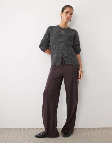 New Look Premium wide leg jogger co-ord in dark burgundy - view 1