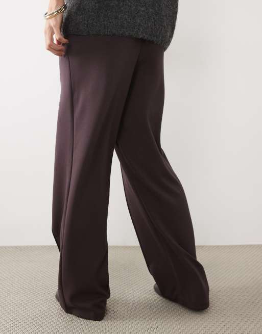 New Look Premium wide leg jogger co-ord in dark burgundy, 5 of 5