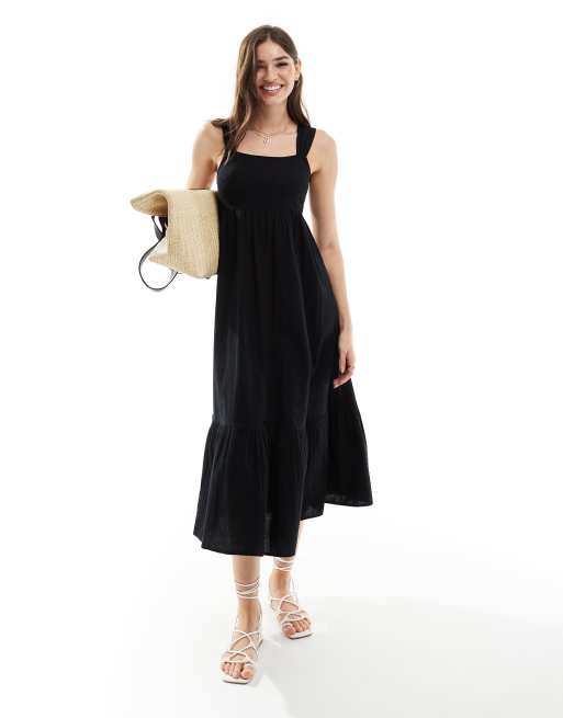 New Look - Prendisole midi nero a balze