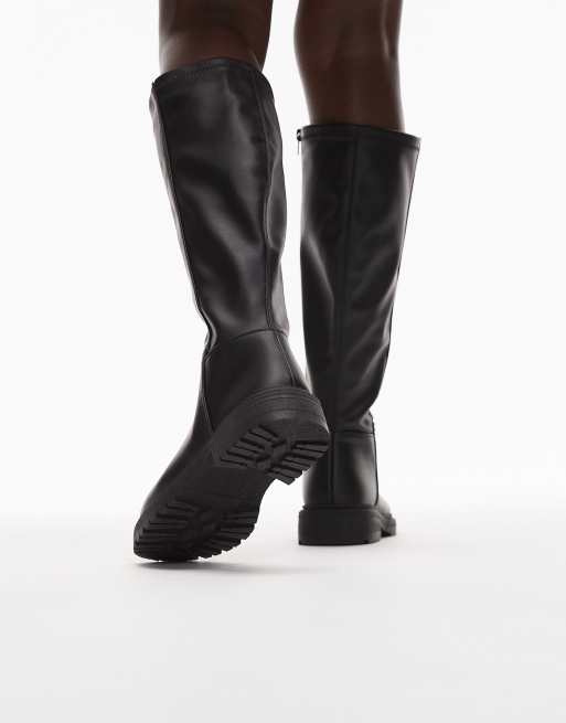New Look PU chunky knee boot in black