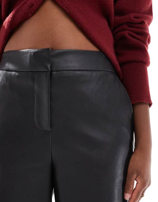 New Look PU patch pocket pants in black, 4 of 5
