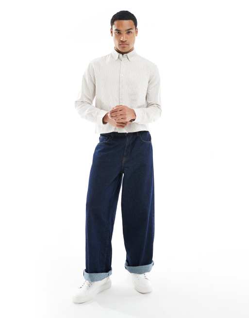 New Look – Pudełkowa koszula oxford w brązowe prążki, 2 z 5