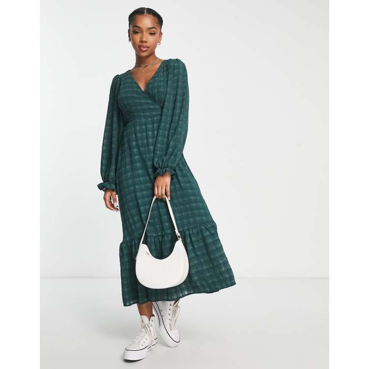 New look cheap green wrap dress