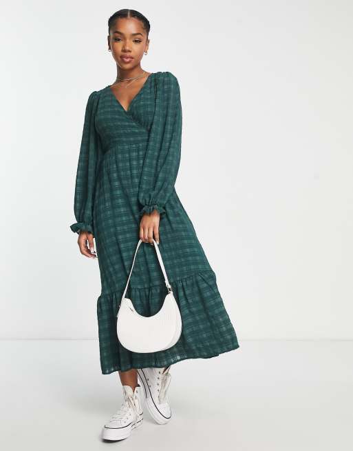 Dark green 2025 wrap dress