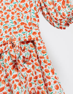 new look orange floral dress