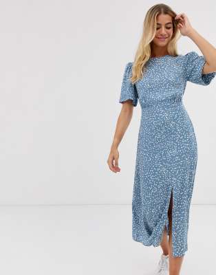 blue midi dress asos