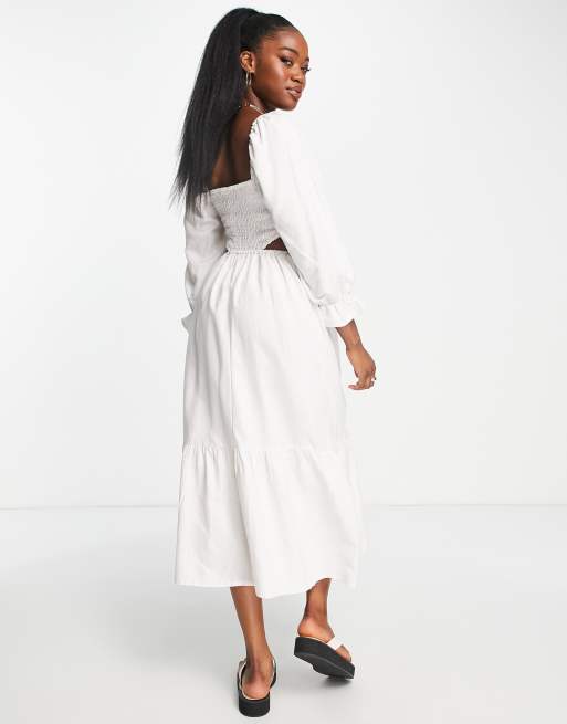 White midi shop dress new look