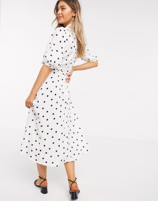 New look white hot sale polka dot dress