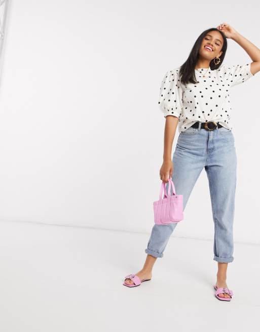 Puff sleeve best sale poplin top