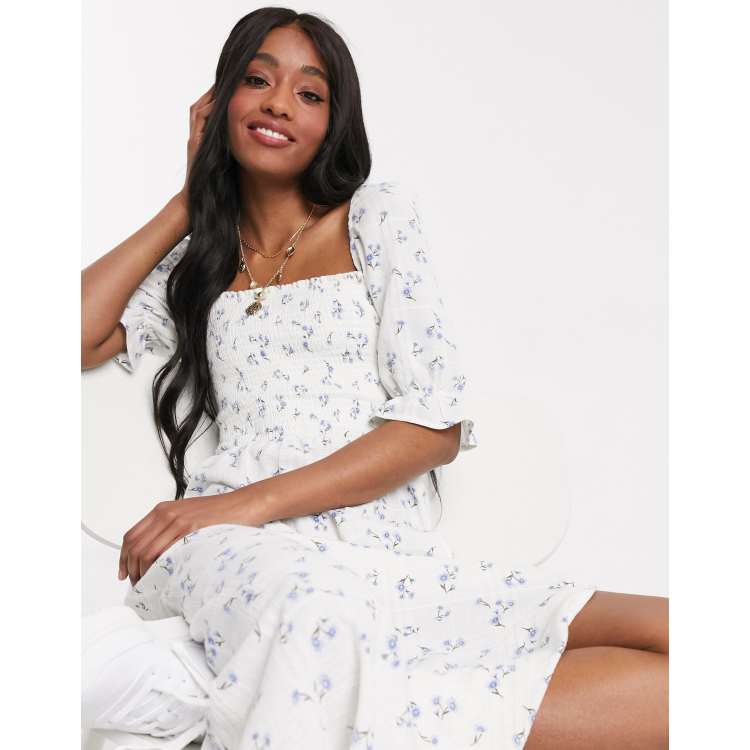 New look blue outlet dress with flowers