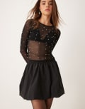 [New Look] New Look puffball mini skirt in black 16 01 - black