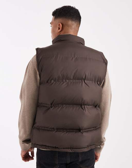 トップス nuance collar gilet / brown nuance collar gilet / beige